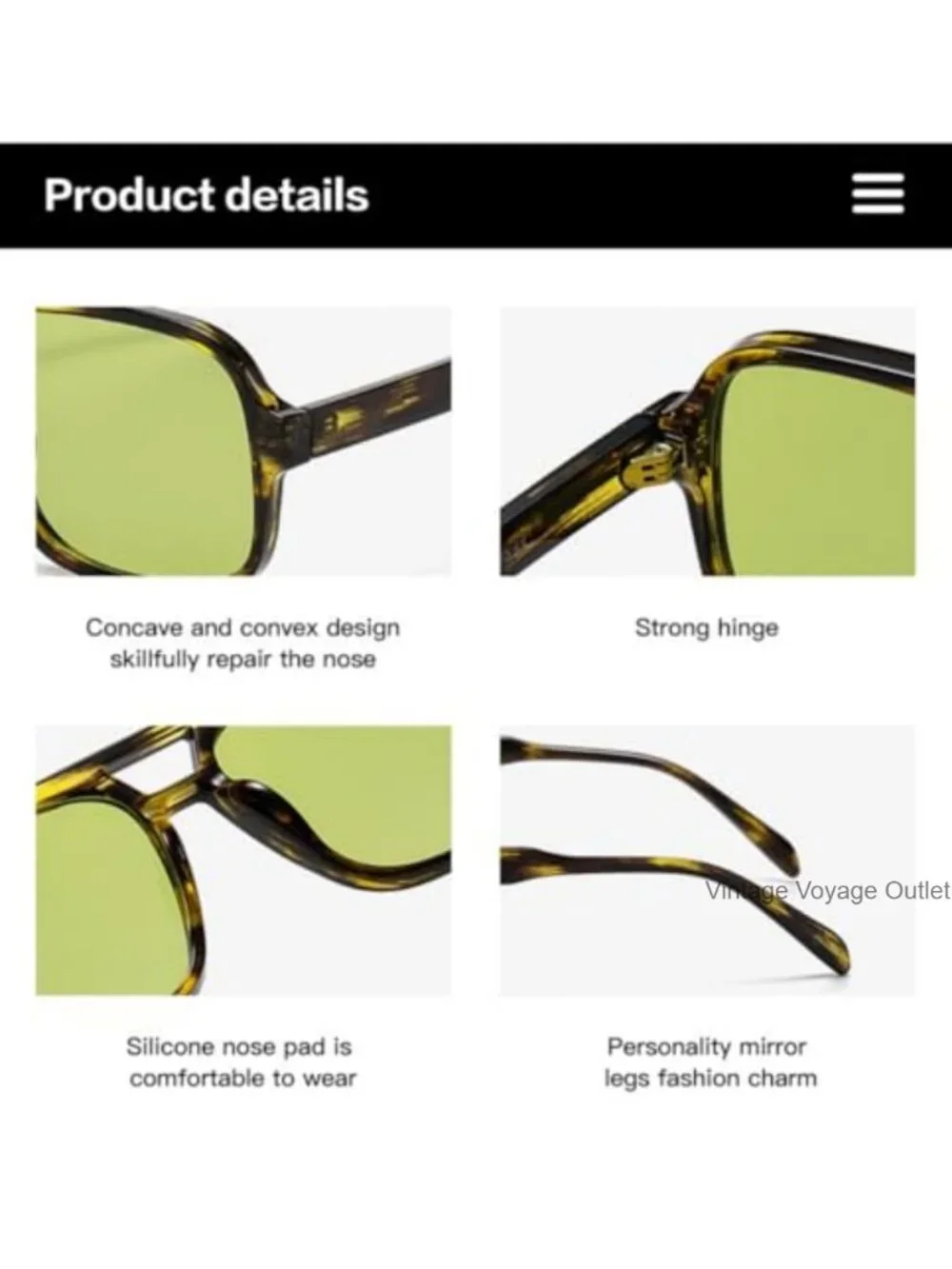 Retro 70s Square Aviator Sunglasses for Women Men Oversized Vintage Shades 4